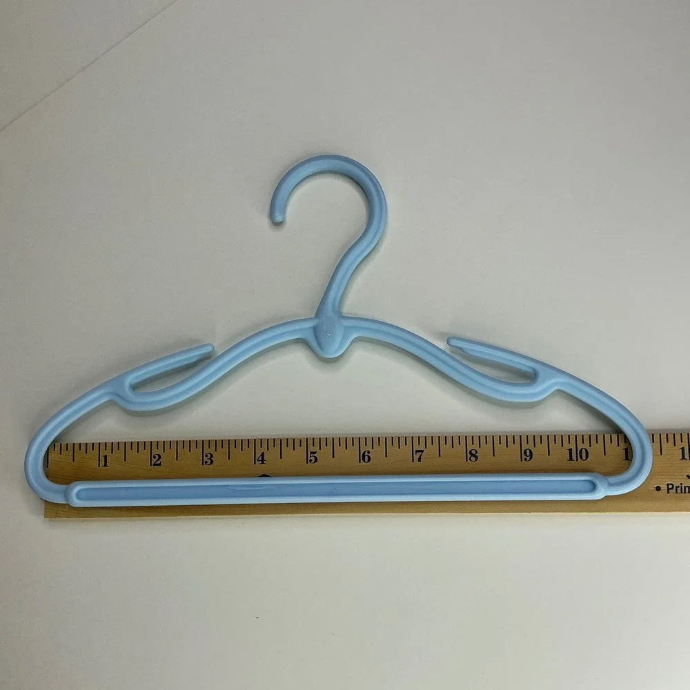 Blue Plastic Baby Hangers Kids 48 Pack Notched Slim Design 11.5 Inch
